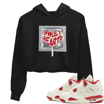 Best Sneakerfits graphic tee – Perfect Valentine's Day outfits to match Air Jordan 4 Valentines Day – Sweethearts lollipop Crop T-Shirt Black 1