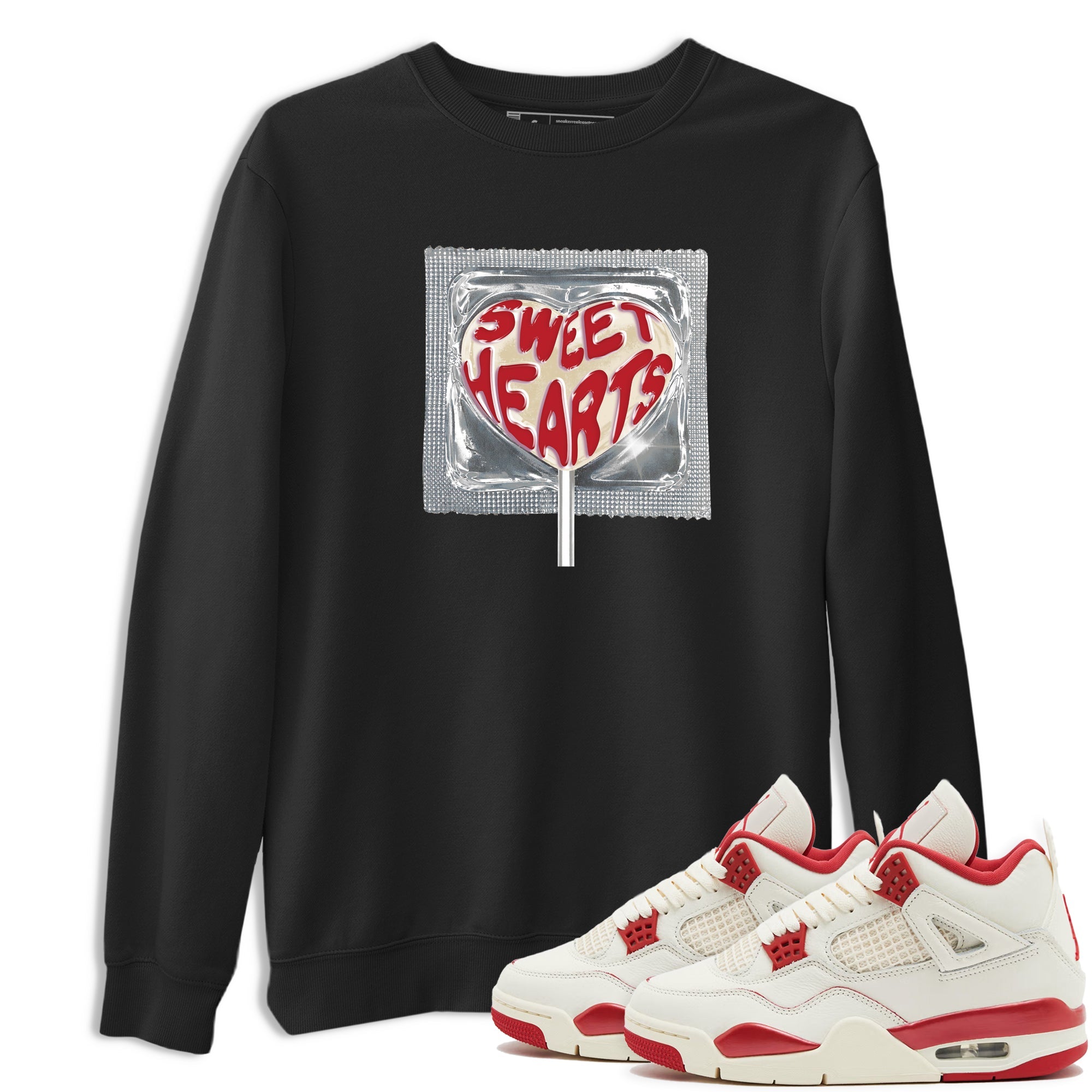Best Sneakerfits graphic tee – Perfect Valentine's Day outfits to match Air Jordan 4 Valentines Day – Sweethearts lollipop Tee Black 1