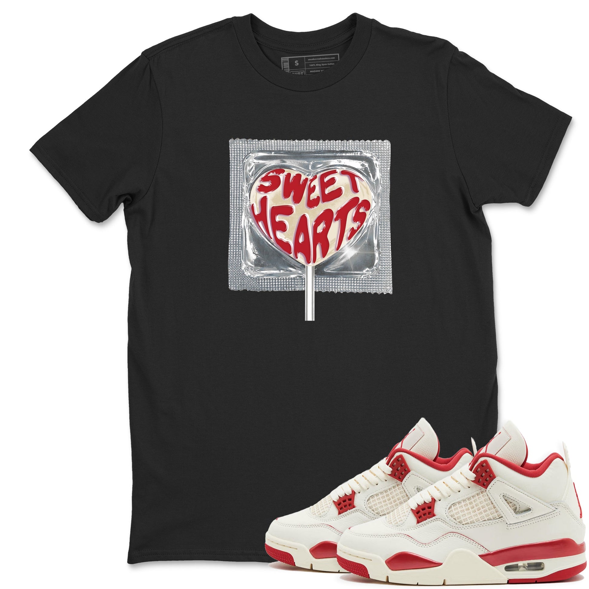 Best Sneakerfits graphic tee – Perfect Valentine's Day outfits to match Air Jordan 4 Valentines Day – Sweethearts lollipop Tee Black 1