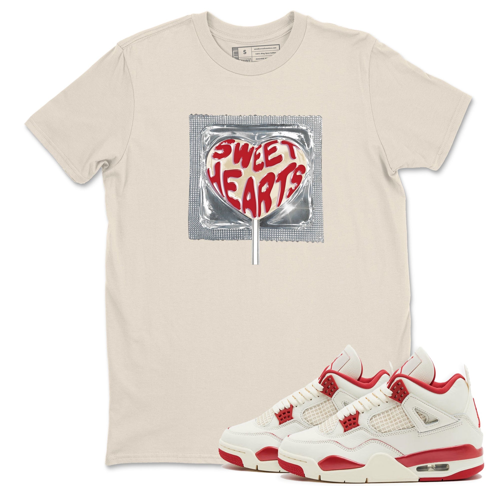 Best Sneakerfits graphic tee – Perfect Valentine's Day outfits to match Air Jordan 4 Valentines Day – Sweethearts lollipop Tee Natural 1