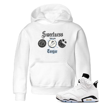 Air Jordan 6 Reverse Oreo shirts to match jordans Sweetness Blows Your Tongue sneaker match tees Air Jordan 6 White Black SNRT sneaker release tees baby toddler White 1 cotton Shirt