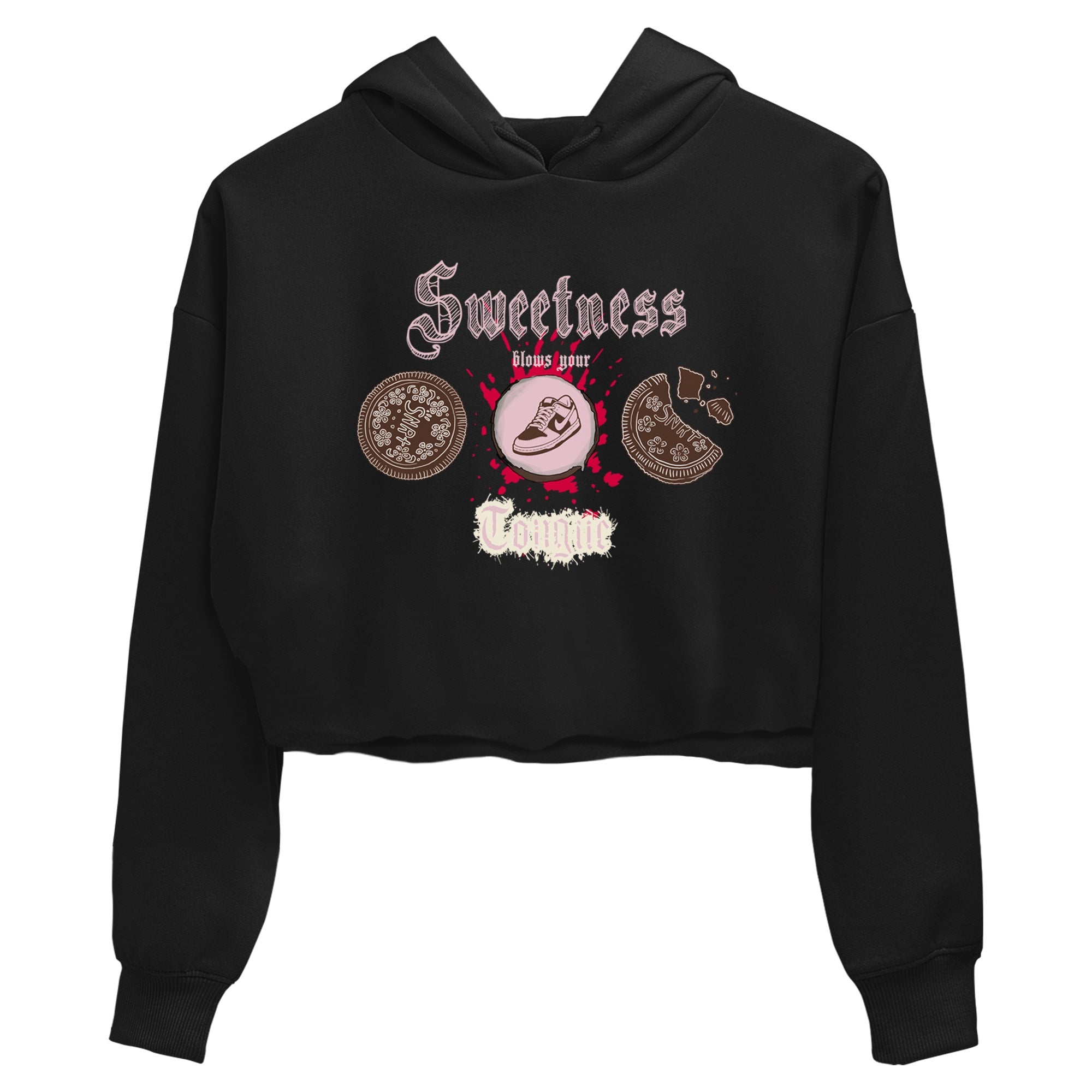 Dunk Cacao Wow And Pink Foam shirts to match jordans Sweetness Blows Your Tongue sneaker match tees Dunk Cacao Wow And Pink Foam SNRT Sneaker Tees streetwear brand Black 2 crop tee