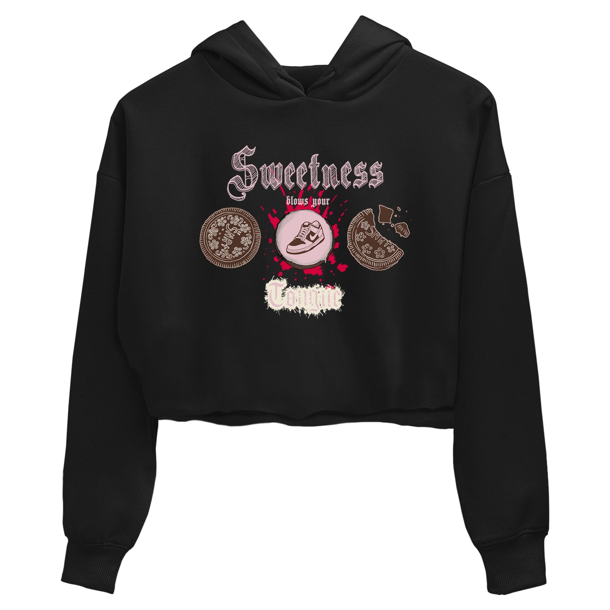 Dunk Cacao Wow And Pink Foam shirts to match jordans Sweetness Blows Your Tongue sneaker match tees Dunk Cacao Wow And Pink Foam SNRT Sneaker Tees streetwear brand Black 2 crop tee