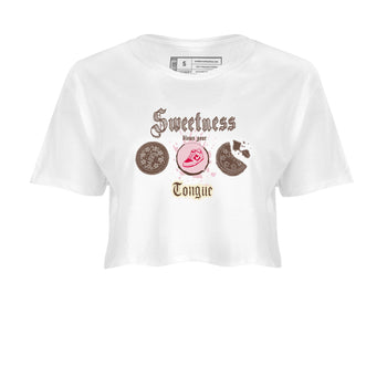 Dunk Cacao Wow And Pink Foam shirts to match jordans Sweetness Blows Your Tongue sneaker match tees Dunk Cacao Wow And Pink Foam SNRT Sneaker Tees streetwear brand White 2 crop tee