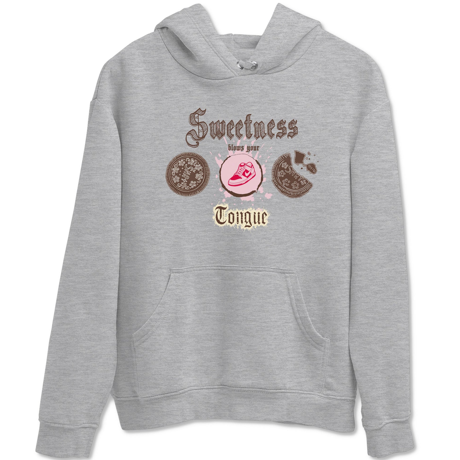 Dunk Cacao Wow And Pink Foam shirts to match jordans Sweetness Blows Your Tongue sneaker match tees Dunk Cacao Wow And Pink Foam SNRT Sneaker Tees streetwear brand Heather Grey 2 unisex cotton tee