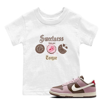 Dunk Cacao Wow And Pink Foam shirts to match jordans Sweetness Blows Your Tongue sneaker match tees Dunk Cacao Wow And Pink Foam SNRT Sneaker Tees streetwear brand Baby and Youth White 1 cotton tee