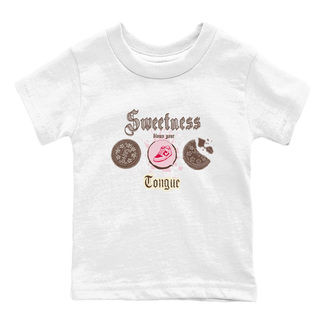 Dunk Cacao Wow And Pink Foam shirts to match jordans Sweetness Blows Your Tongue sneaker match tees Dunk Cacao Wow And Pink Foam SNRT Sneaker Tees streetwear brand Baby and Youth White 2 cotton tee