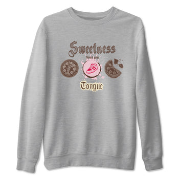 Dunk Cacao Wow And Pink Foam shirts to match jordans Sweetness Blows Your Tongue sneaker match tees Dunk Cacao Wow And Pink Foam SNRT Sneaker Tees streetwear brand Heather Grey 2 unisex cotton tee