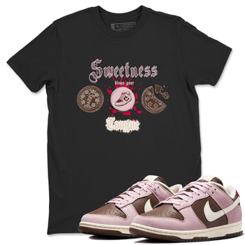 Dunk Cacao Wow And Pink Foam shirts to match jordans Sweetness Blows Your Tongue sneaker match tees Dunk Cacao Wow And Pink Foam SNRT Sneaker Tees streetwear brand Black 1 unisex cotton tee