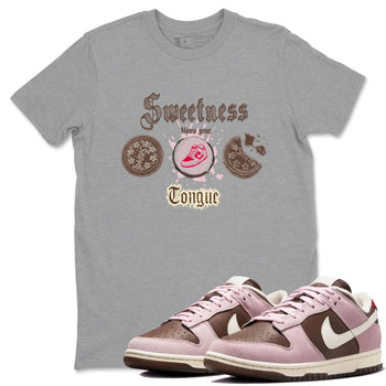 Dunk Cacao Wow And Pink Foam shirts to match jordans Sweetness Blows Your Tongue sneaker match tees Dunk Cacao Wow And Pink Foam SNRT Sneaker Tees streetwear brand Heather Grey 1 unisex cotton tee