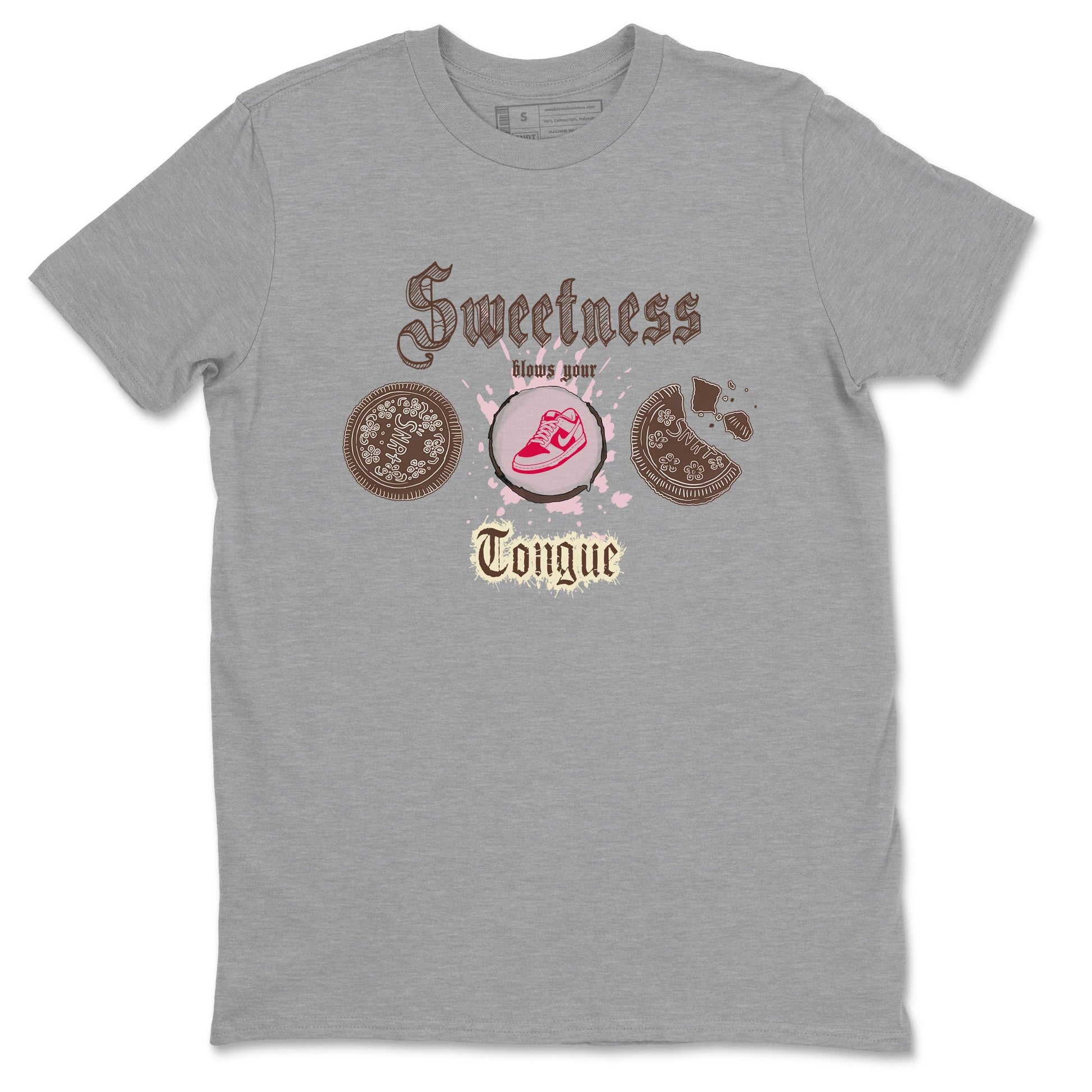 Dunk Cacao Wow And Pink Foam shirts to match jordans Sweetness Blows Your Tongue sneaker match tees Dunk Cacao Wow And Pink Foam SNRT Sneaker Tees streetwear brand Heather Grey 2 unisex cotton tee