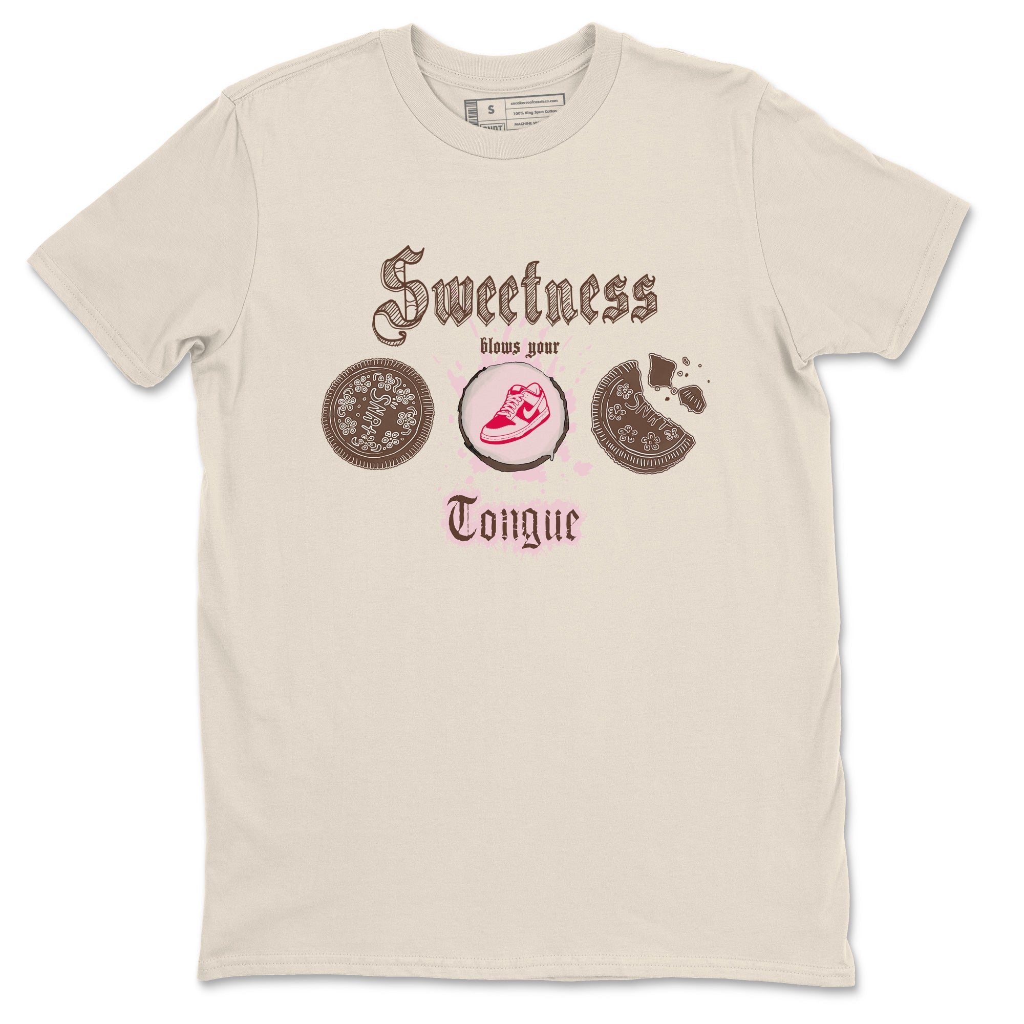 Dunk Cacao Wow And Pink Foam shirts to match jordans Sweetness Blows Your Tongue sneaker match tees Dunk Cacao Wow And Pink Foam SNRT Sneaker Tees streetwear brand Natural 2 unisex cotton tee