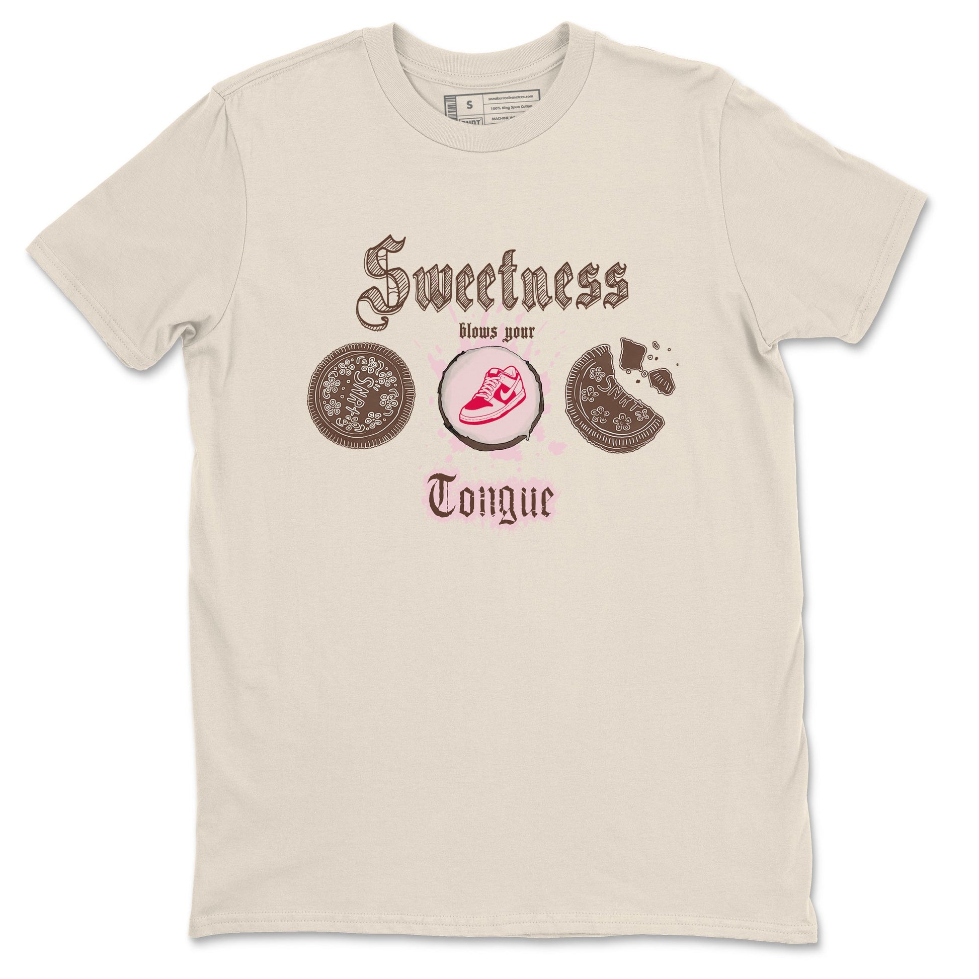 Dunk Cacao Wow And Pink Foam shirts to match jordans Sweetness Blows Your Tongue sneaker match tees Dunk Cacao Wow And Pink Foam SNRT Sneaker Tees streetwear brand Natural 2 unisex cotton tee