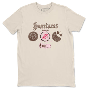 Dunk Cacao Wow And Pink Foam shirts to match jordans Sweetness Blows Your Tongue sneaker match tees Dunk Cacao Wow And Pink Foam SNRT Sneaker Tees streetwear brand Natural 2 unisex cotton tee