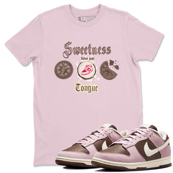 Dunk Cacao Wow And Pink Foam shirts to match jordans Sweetness Blows Your Tongue sneaker match tees Dunk Cacao Wow And Pink Foam SNRT Sneaker Tees streetwear brand Pink 1 unisex cotton tee