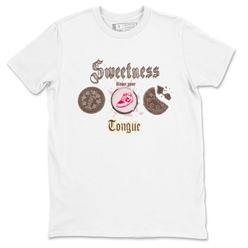 Dunk Cacao Wow And Pink Foam shirts to match jordans Sweetness Blows Your Tongue sneaker match tees Dunk Cacao Wow And Pink Foam SNRT Sneaker Tees streetwear brand White 2 unisex cotton tee