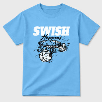Sneaker match tees – Sneaker Tees To Match Air Foamposite Pro University Blue Shoes – Swish Happens Tee Carolina Blue 2