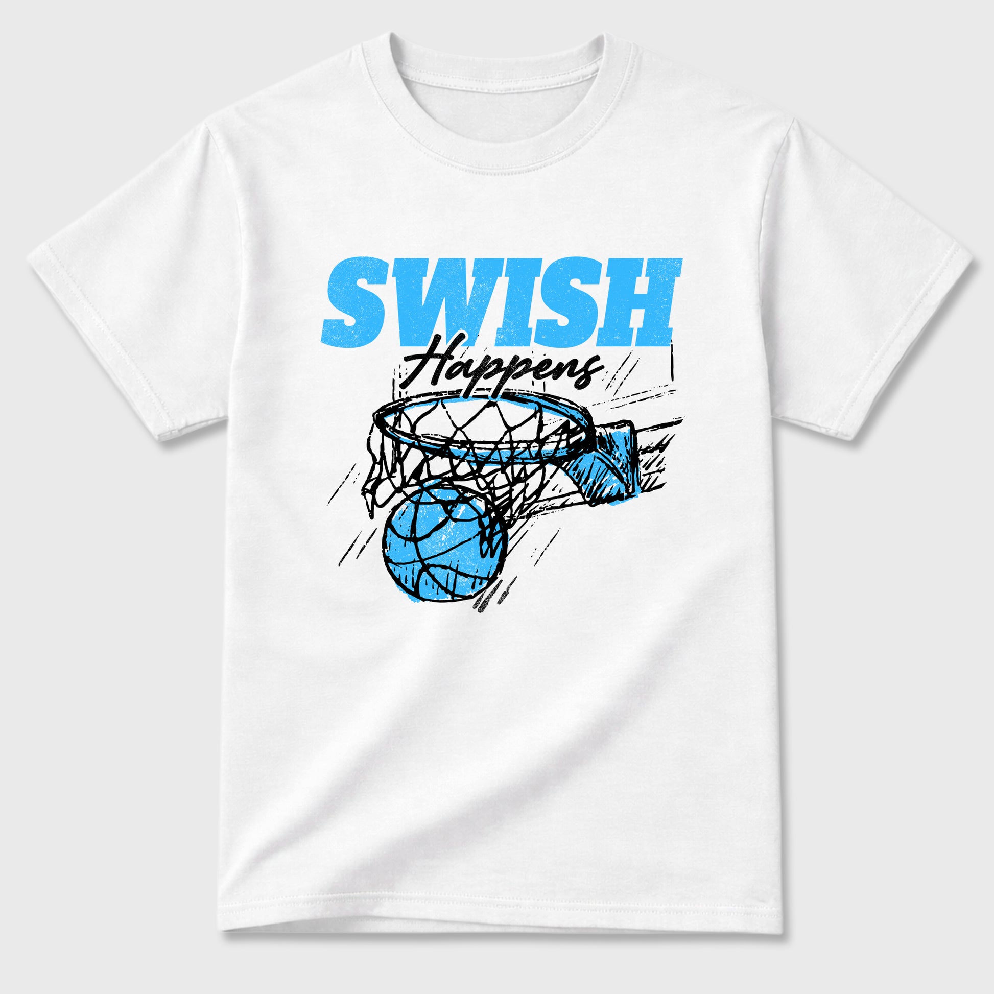 Sneaker match tees – Sneaker Tees To Match Air Foamposite Pro University Blue Shoes – Swish Happens Tee White 2