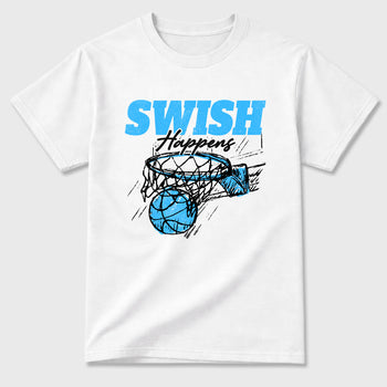 Sneaker match tees – Sneaker Tees To Match Air Foamposite Pro University Blue Shoes – Swish Happens Tee White 2