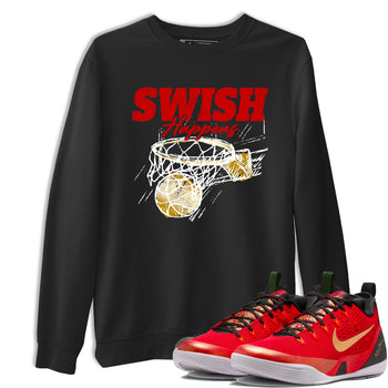 Sneaker match tees – Sneaker Tees To Match Nike KB 9 China Shoes KB 9 University Red and Metallic Gold – Swish Happens Tee Black 1