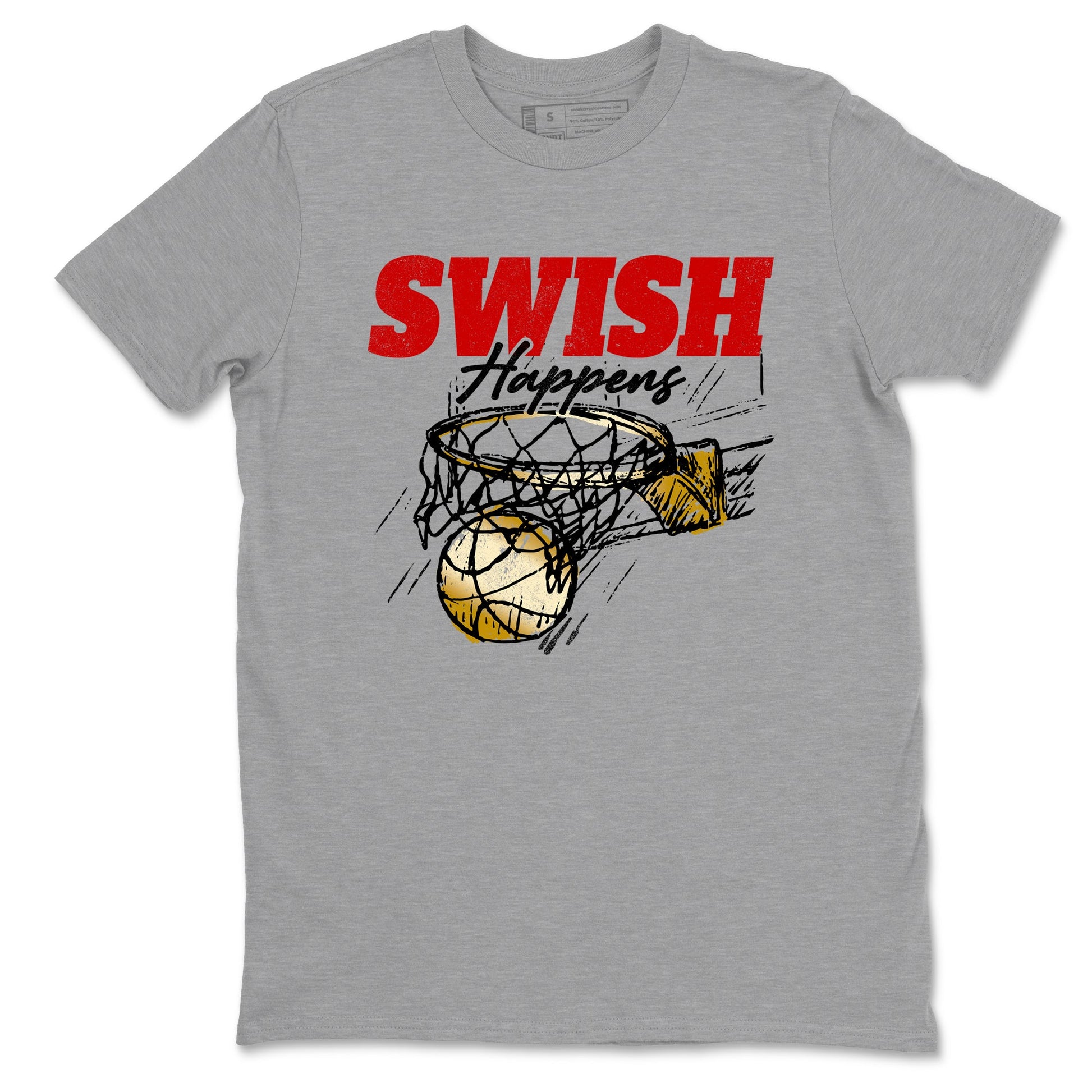 Sneaker match tees – Sneaker Tees To Match Nike KB 9 China Shoes KB 9 University Red and Metallic Gold – Swish Happens Tee Heather Grey 2
