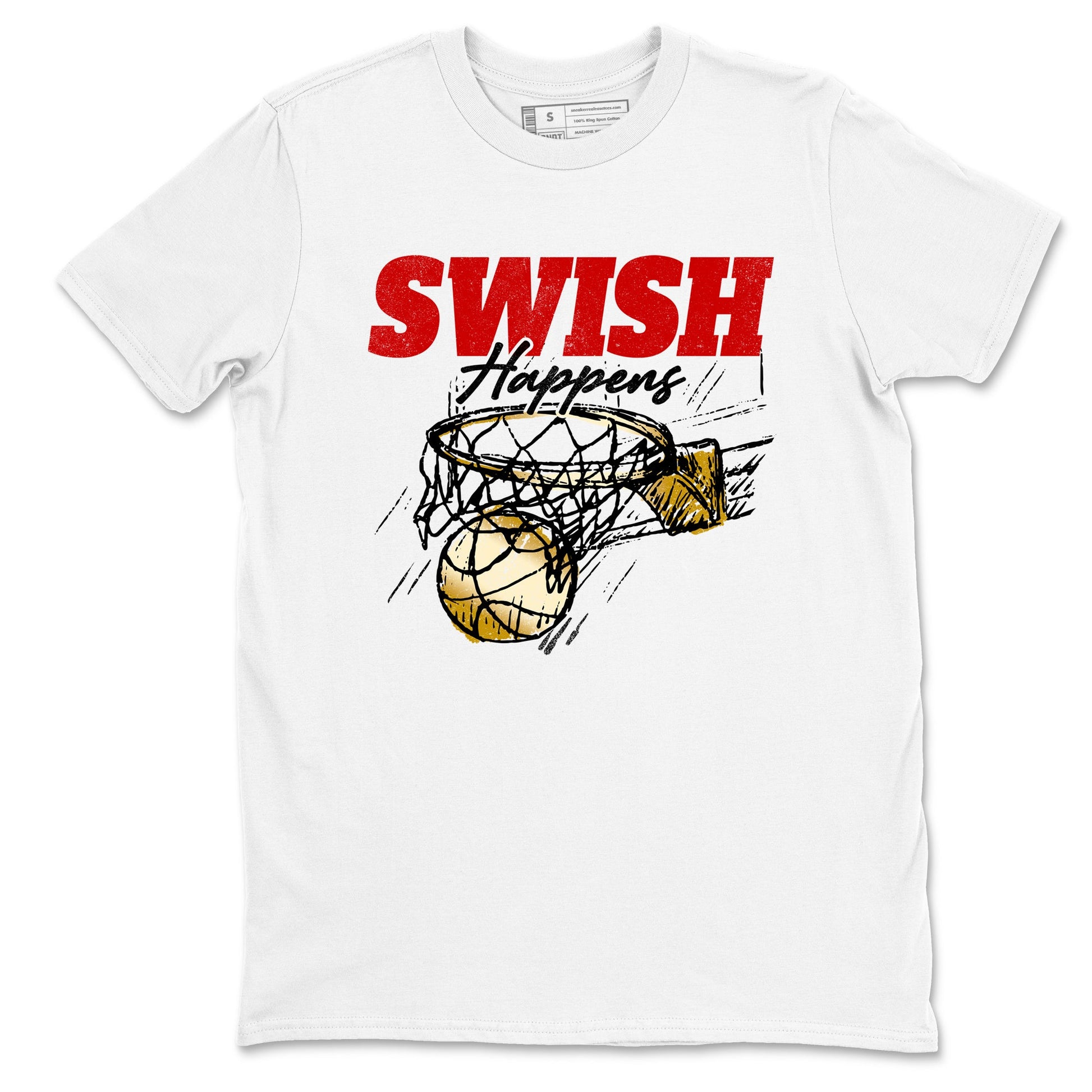 Sneaker match tees – Sneaker Tees To Match Nike KB 9 China Shoes KB 9 University Red and Metallic Gold – Swish Happens Tee White 2