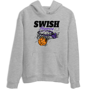 Sneaker Threads – Sneaker Tees To Match Nike KB 9 Hyper Grape – Swish Happens Graphic Tee Heather Grey 2. Perfect for Jordan releases 2025 colorways. Perfect for purple basketball sneaker releases and legacy-inspired colorways for 2025 hoopers.