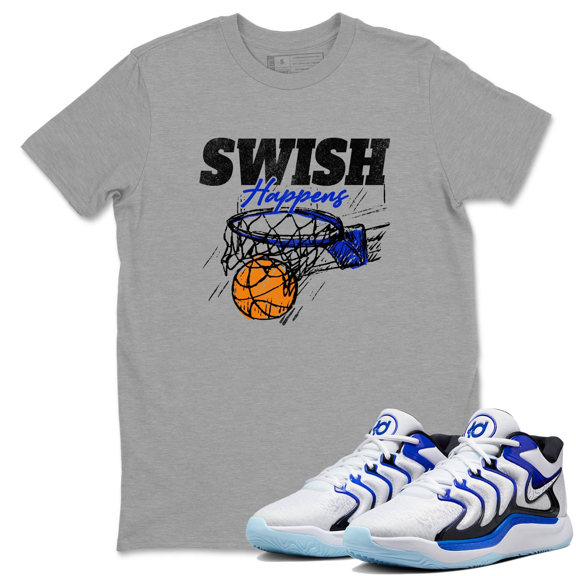 Sneaker Threads – Sneaker Tees To Match Nike KD 17 Penny – Swish Happens Graphic Tee Heather Grey 1. Perfect for Jordan releases 2025 colorways. Perfect for Kevin Durant basketball sneaker releases and retro Penny-inspired 2025 colorways.