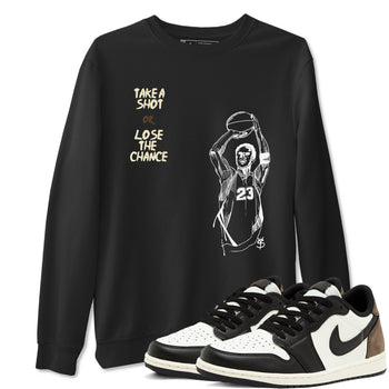 1s Mocha shirts to match jordans Take A Shot sneaker match tees Air Jordan 1 Mocha SNRT Sneaker Release Tees unisex cotton Black 1 crew neck shirts