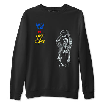 1s Travis Scott Canary shirts to match jordans Take A Shot sneaker match tees Air Jordan 1 Travis Scott Canary SNRT Sneaker Release Tees unisex cotton Black 2 crew neck shirts