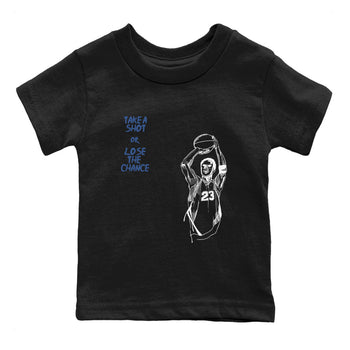 11s Diffused Blue shirts to match jordans Take A Shot sneaker match tees Air Jordan 11 Diffused Blue SNRT Sneaker Release Tees Youth Baby Black 2 crew neck shirts