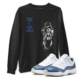 11s Diffused Blue shirts to match jordans Take A Shot sneaker match tees Air Jordan 11 Diffused Blue SNRT Sneaker Release Tees unisex cotton Black 1 crew neck shirts