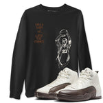 AJ12 Baroque Brown shirts to match jordans Take A Shot best t shirts to wear with jordans SoleFly x Jordan 12 Baroque Brown match shoes to clothes SNRT Sneaker Tees unisex cotton Black 1 shirts