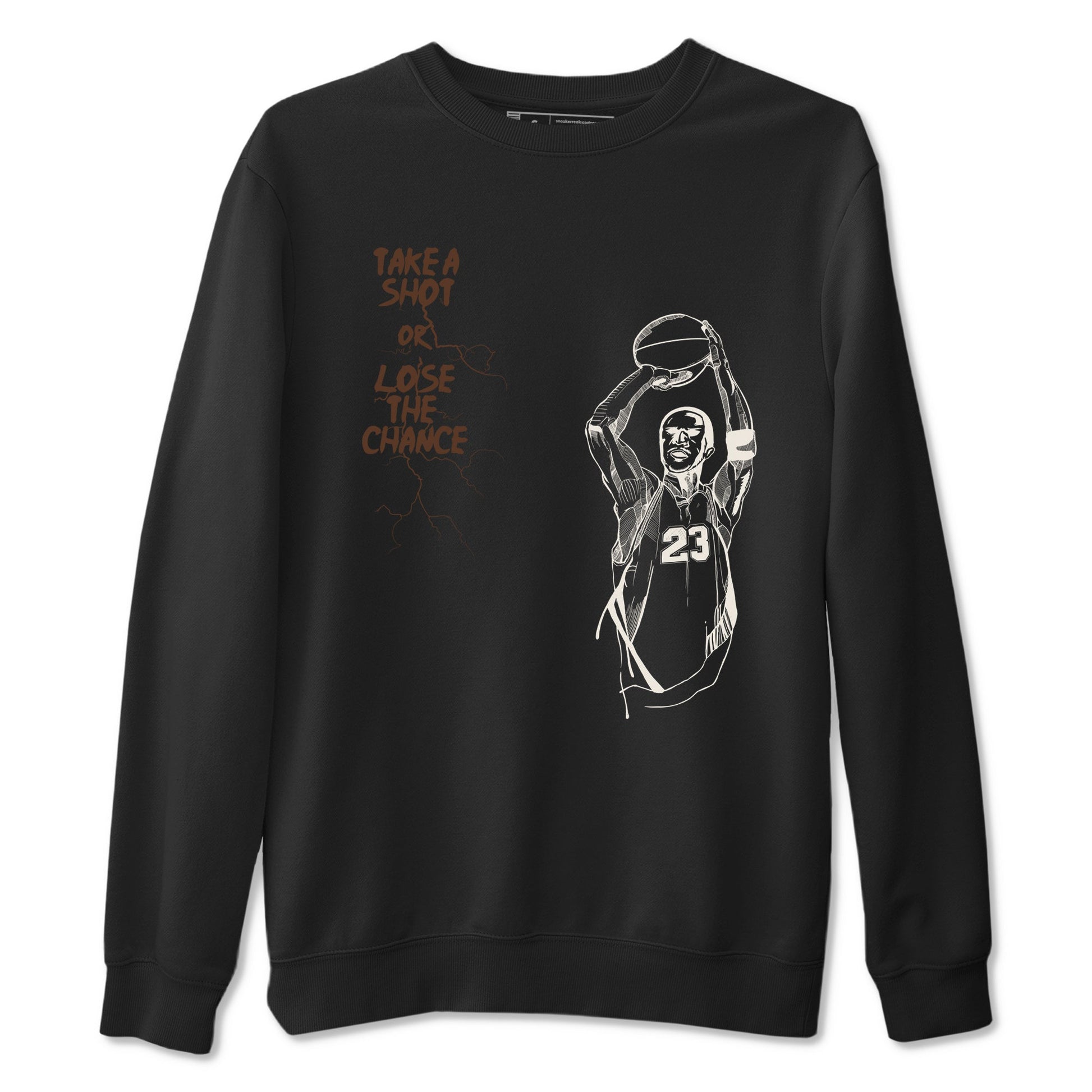 AJ12 Baroque Brown shirts to match jordans Take A Shot best t shirts to wear with jordans SoleFly x Jordan 12 Baroque Brown match shoes to clothes SNRT Sneaker Tees unisex cotton Black 2 shirts