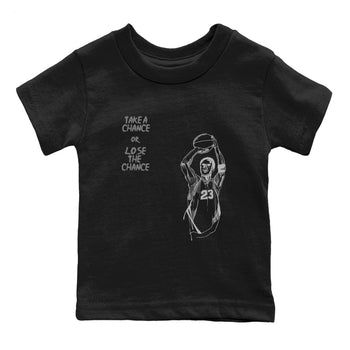 12s Black Wolf Grey shirts to match jordans Take A Shot sneaker match tees Air Jordan 12 Black Wolf Grey SNRT Sneaker Release Tees Youth Baby Black 2 crew neck shirts