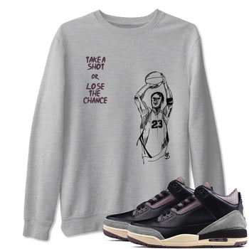 3s A Ma Maniere x Black shirts to match jordans Take A Shot sneaker match tees A Ma Maniére Air Jordan 3 Black And Flat Pewter SNRT Sneaker Release Tees unisex cotton Heather Grey 1 crew neck shirts