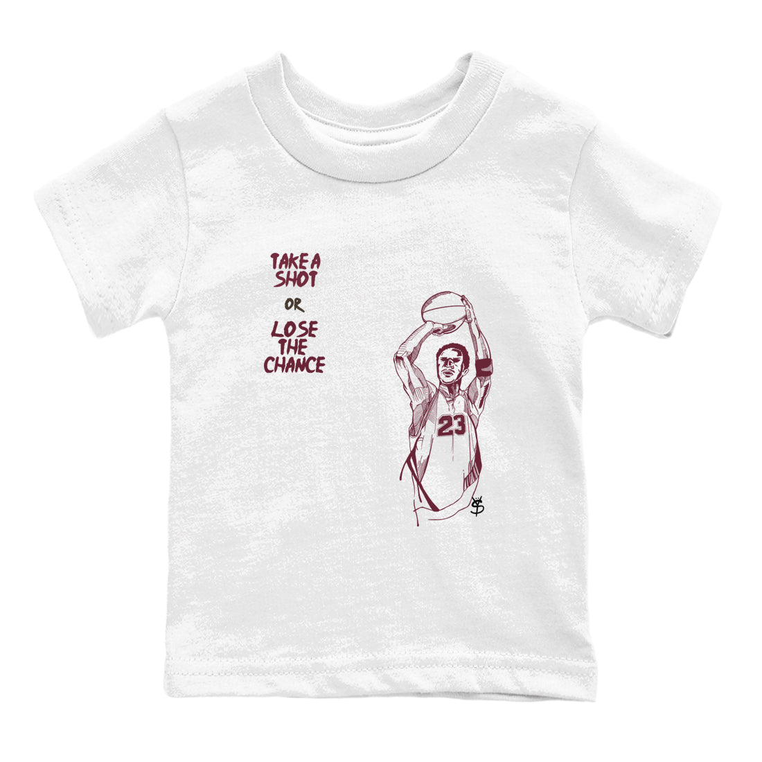 3s A Ma Maniere x Burgundy Crush shirts to match jordans Take A Shot sneaker match tees A Ma Maniére Air Jordan 3 Burgundy Crush SNRT Sneaker Release Tees Youth Baby White 2 crew neck shirts