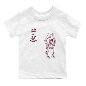 3s A Ma Maniere x Burgundy Crush shirts to match jordans Take A Shot sneaker match tees A Ma Maniére Air Jordan 3 Burgundy Crush SNRT Sneaker Release Tees Youth Baby White 2 crew neck shirts