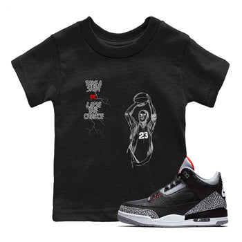 3s Black Cement shirts to match jordans Take A Shot sneaker match tees Air Jordan 3 Black Cement match shoes to clothes SNRT Sneaker Tees Youth Baby Black 1 tee