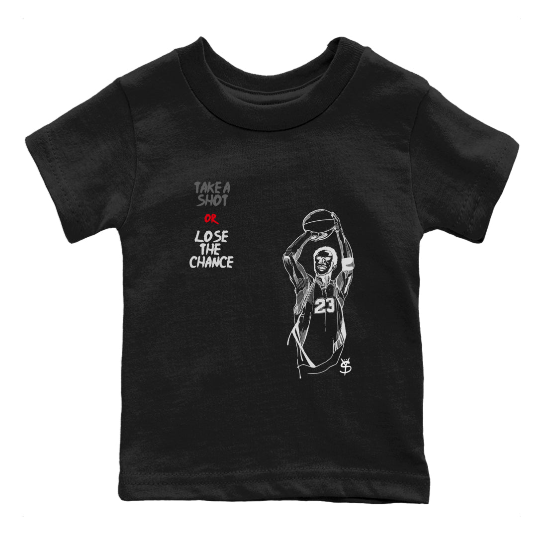 3s Cement Grey shirts to match jordans Take A Shot sneaker match tees Air Jordan 3 Cement Grey SNRT Sneaker Release Tees Youth Baby Black 2 crew neck shirts