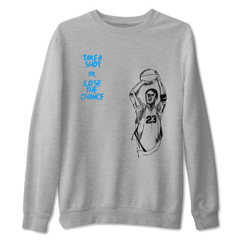4s Military Blue shirts to match jordans Take A Shot sneaker match tees Air Jordan 4 Military Blue SNRT Sneaker Release Tees unisex cotton Heather Grey 2 crew neck shirts
