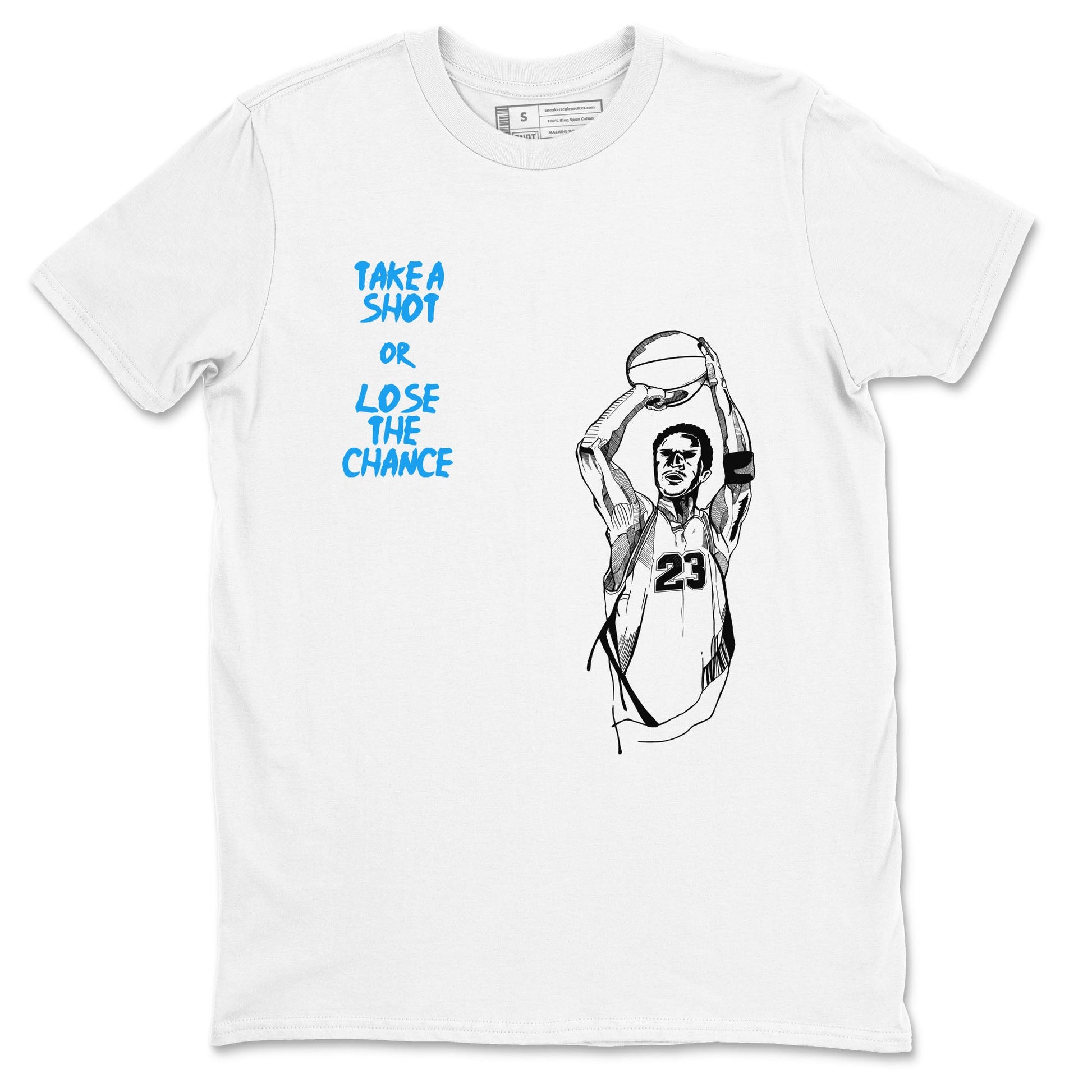 4s Military Blue shirts to match jordans Take A Shot sneaker match tees Air Jordan 4 Military Blue SNRT Sneaker Release Tees unisex cotton White 2 crew neck shirts
