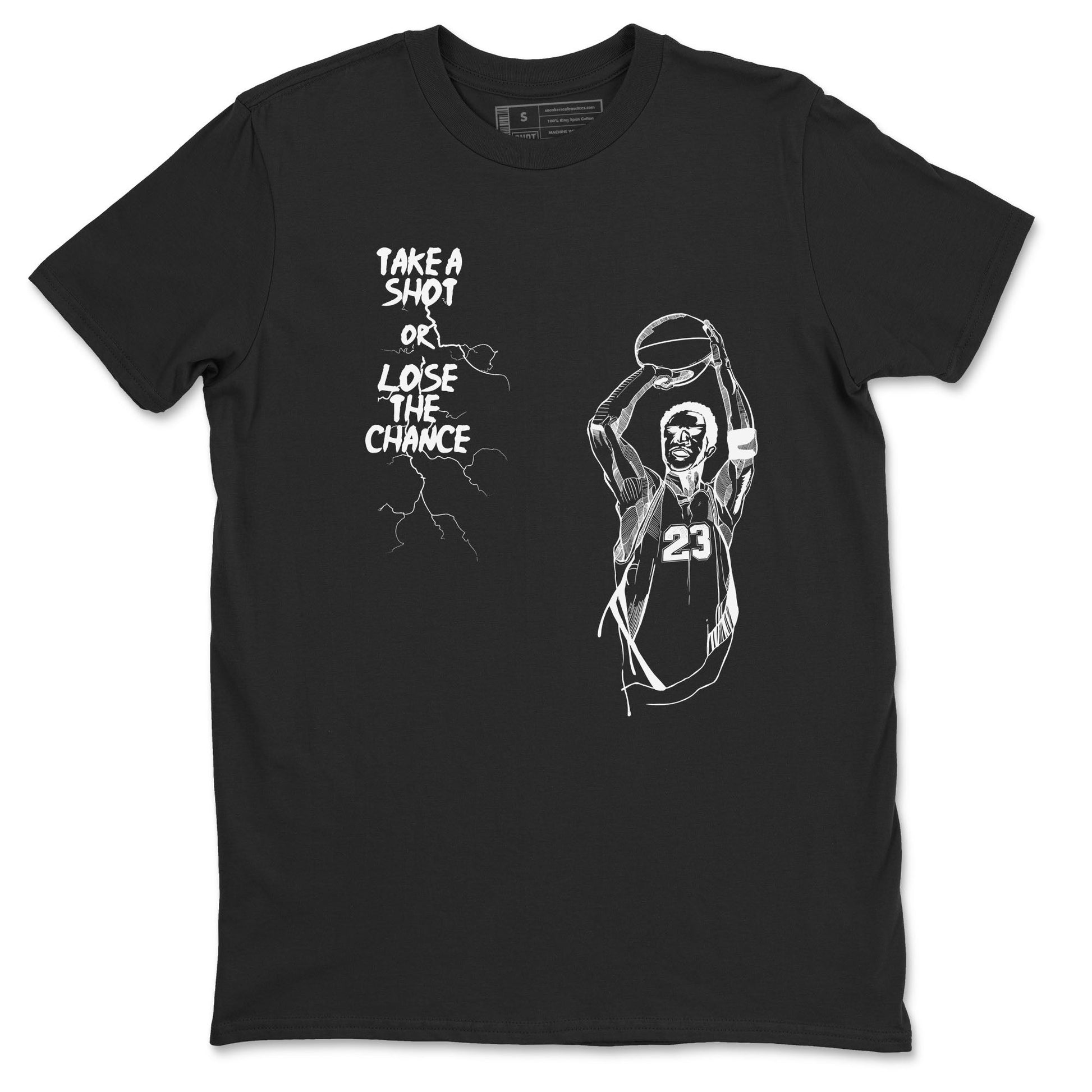 4s White Thunder shirts to match jordans Take A Shot sneaker match tees Air Jordan 4 White Thunder SNRT Sneaker Release Tees unisex cotton Black 2 crew neck shirts