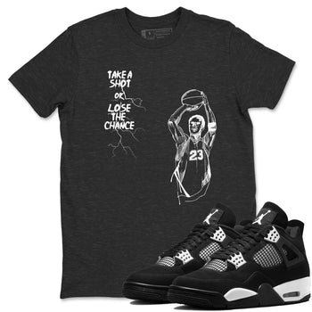 4s White Thunder shirts to match jordans Take A Shot sneaker match tees Air Jordan 4 White Thunder SNRT Sneaker Release Tees unisex cotton Charcoal Heather 1 crew neck shirts
