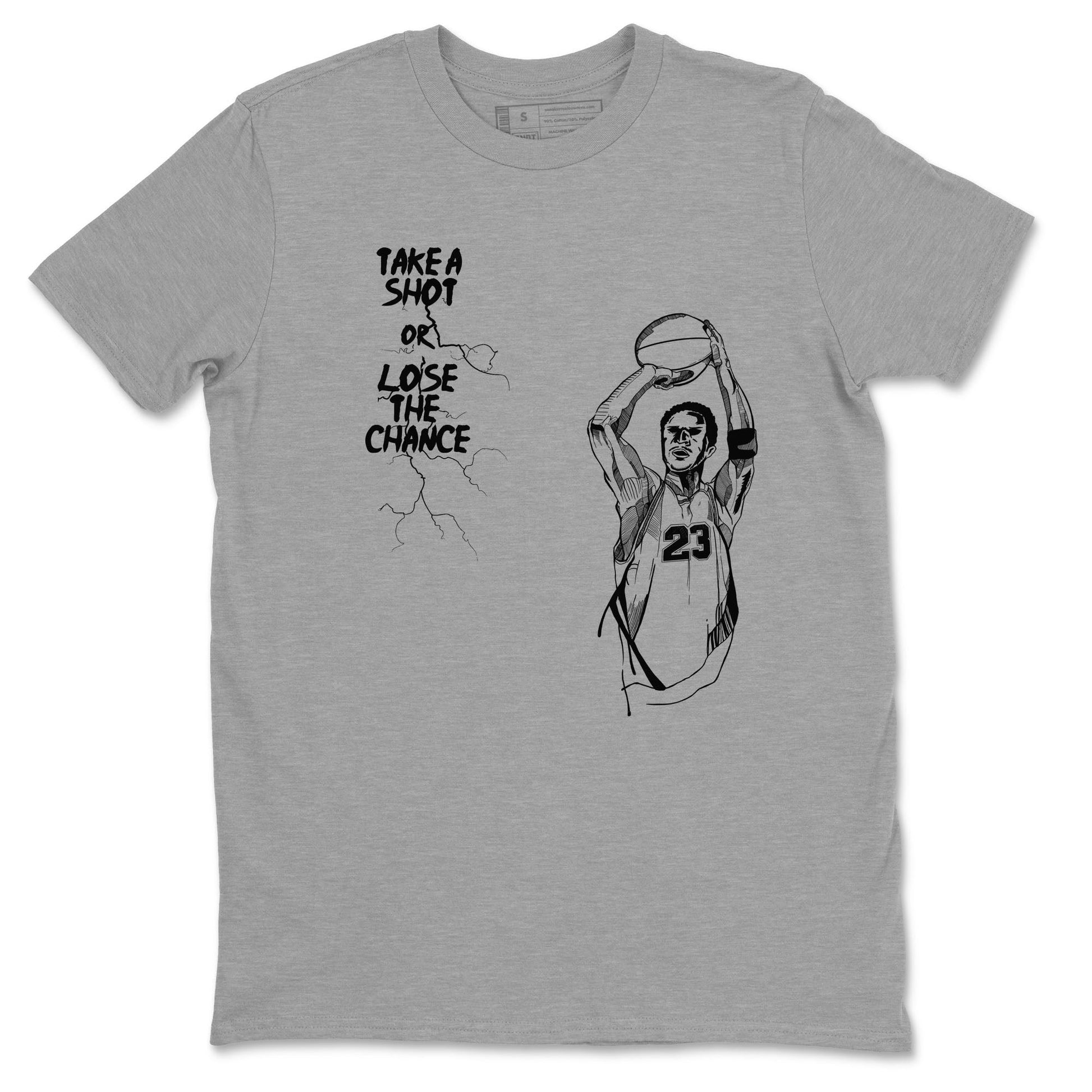 4s White Thunder shirts to match jordans Take A Shot sneaker match tees Air Jordan 4 White Thunder SNRT Sneaker Release Tees unisex cotton Heather Grey 2 crew neck shirts