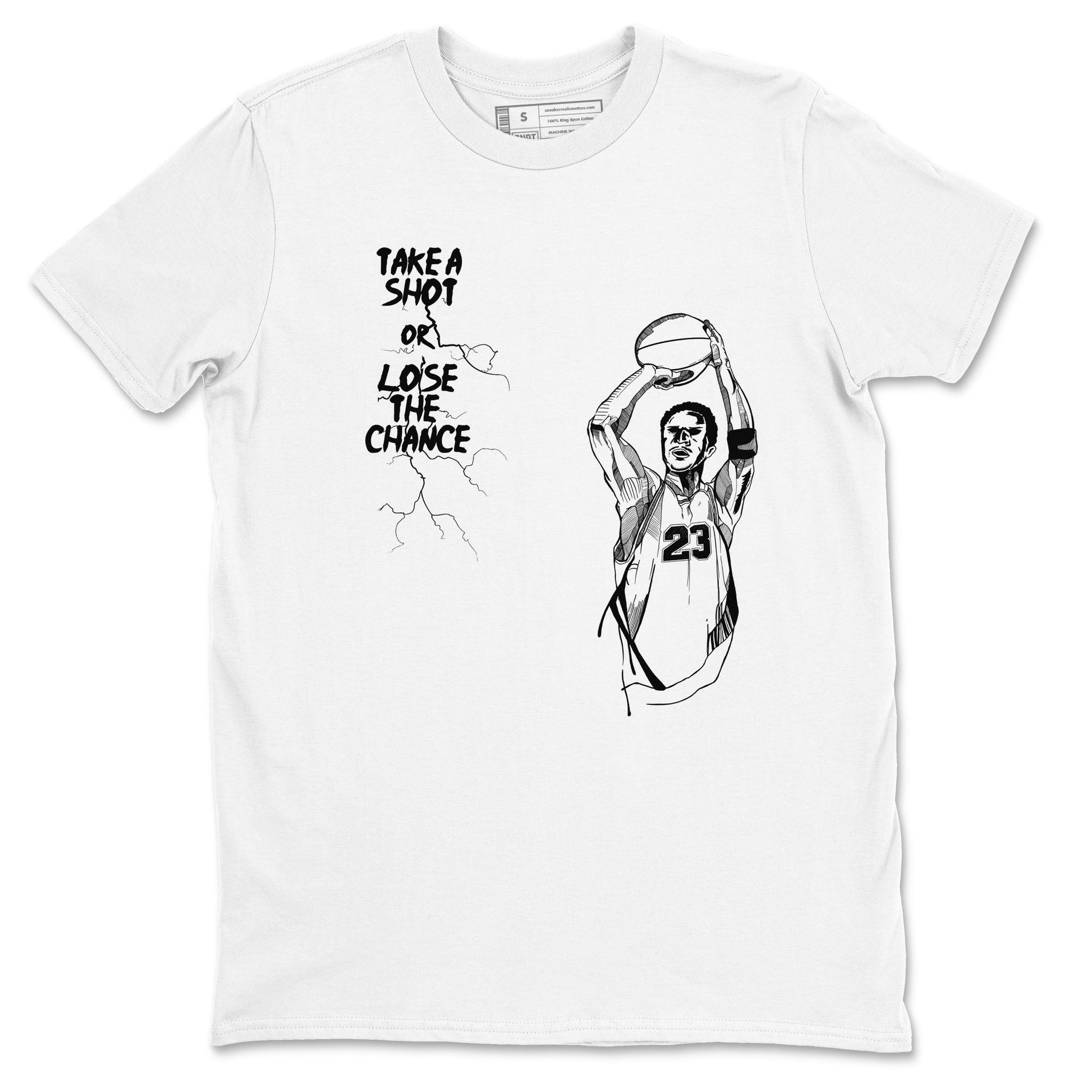 4s White Thunder shirts to match jordans Take A Shot sneaker match tees Air Jordan 4 White Thunder SNRT Sneaker Release Tees unisex cotton White 2 crew neck shirts