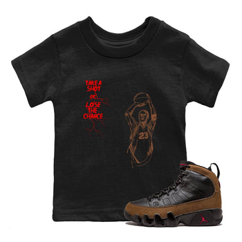 9s Olive shirts to match jordans Take A Shot sneaker match tees Air Jordan 9 Olive match shoes to clothes SNRT Sneaker Tees Youth Baby Black 1 tee