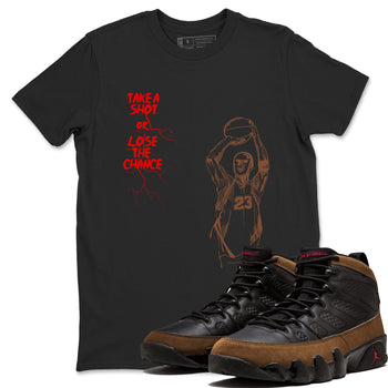 9s Olive shirts to match jordans Take A Shot sneaker match tees Air Jordan 9 Olive match shoes to clothes SNRT Sneaker Tees unisex cotton Black 1 shirts