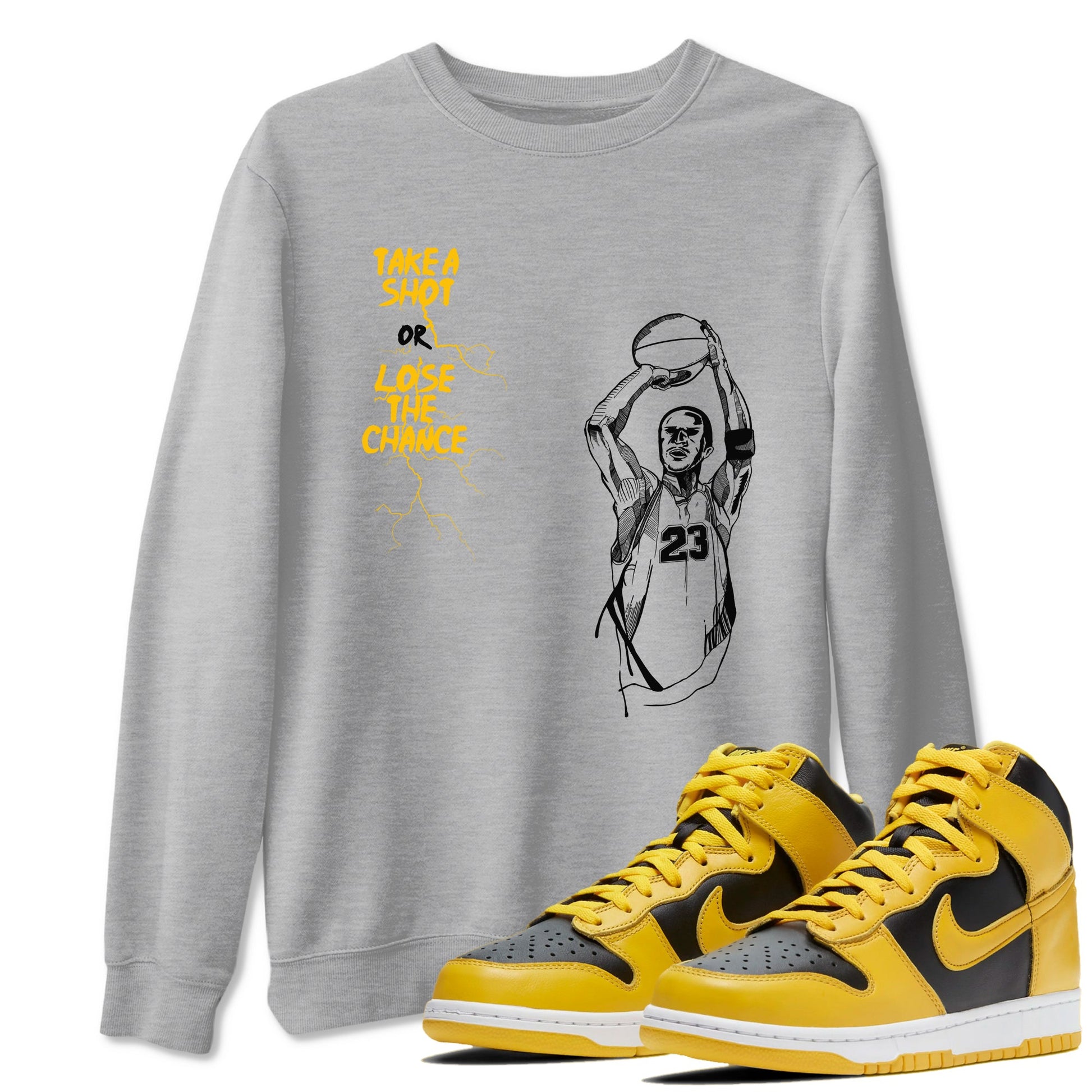 Dunk High Pollen shirts to match jordans Take A Shot sneaker match tees Dunk High Pollen match shoes to clothes SNRT Sneaker Tees unisex cotton Heather Grey 1 shirts