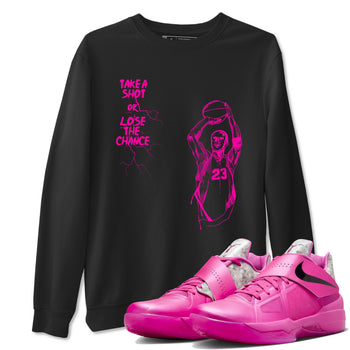 Nike KD 4 Retro Aunt Pearl shirts to match jordans Take A Shot sneaker match tees Nike KD 4 Aunt Pearl match shoes to clothes SNRT Sneaker Tees unisex cotton Black 1 shirts